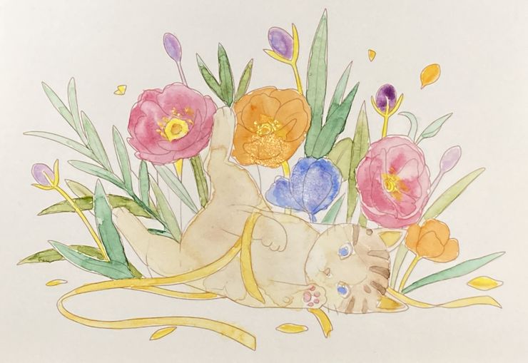 水彩畫 貓 圖文 水彩畫具 我曾想成為設計師